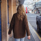 Portuguese Wool Pieper Coat in Brown and Navy Small Check Made to Order