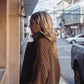 Portuguese Wool Pieper Coat in Brown and Navy Small Check Made to Order