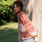 Imogene Oversized Wool Henley in Snowflake Print Made to Order