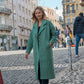 Portuguese Wool Polly Coat in Green and White Check Made to Order
