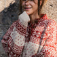 Imogene Oversized Wool Henley in Snowflake Print Made to Order