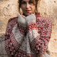 Imogene Oversized Wool Henley in Snowflake Print Made to Order