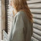 Portuguese Wool Pieper Coat in Teal and Cream Thin Stripe Made to Order