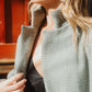 Portuguese Wool Pieper Coat in Teal and Cream Thin Stripe Made to Order