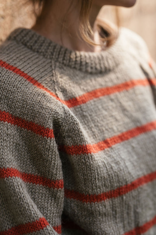 Roslin Wool Pullover in Beige and Orange Made to Order