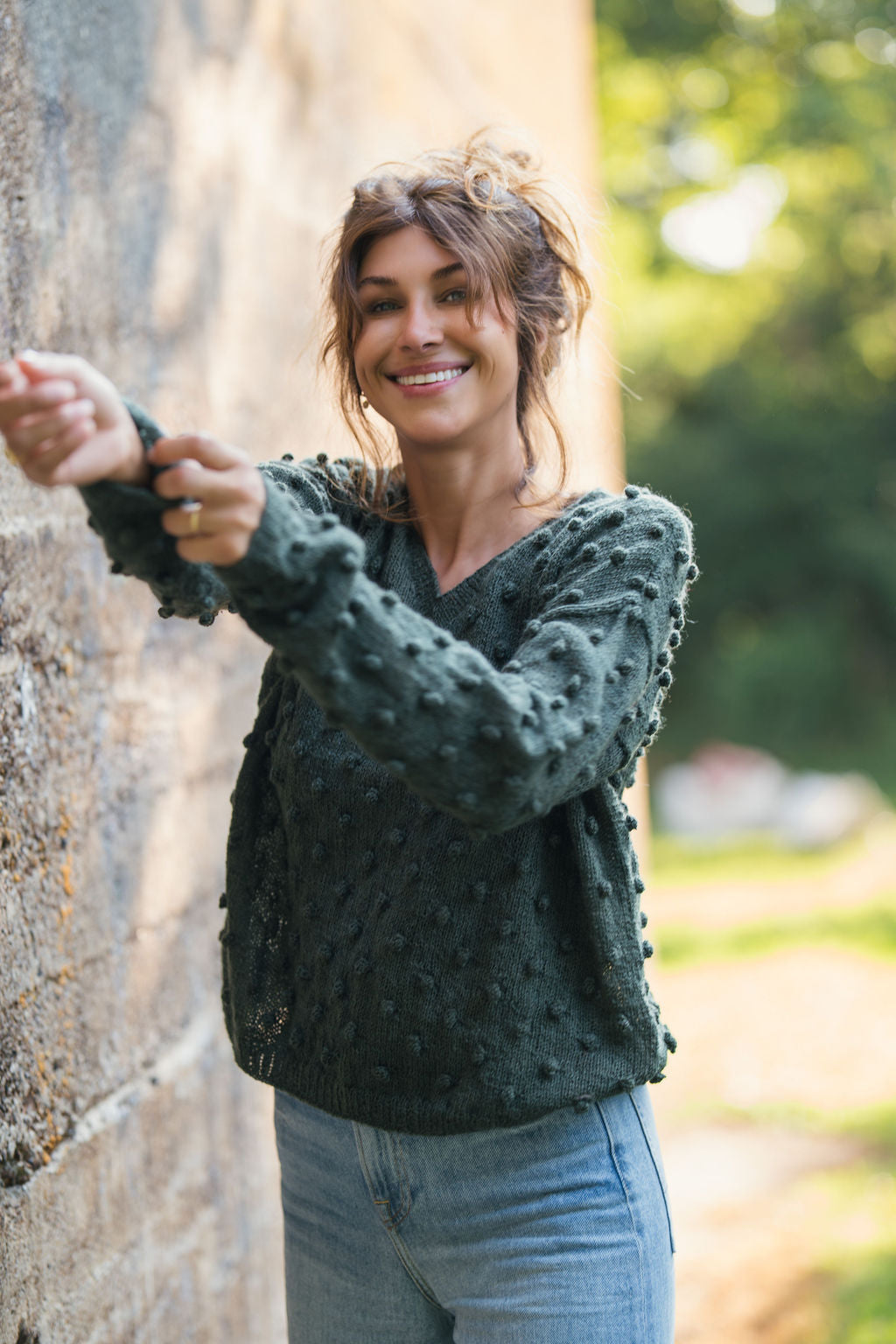 Francis Wool Sweater in Forest Green Made to Order