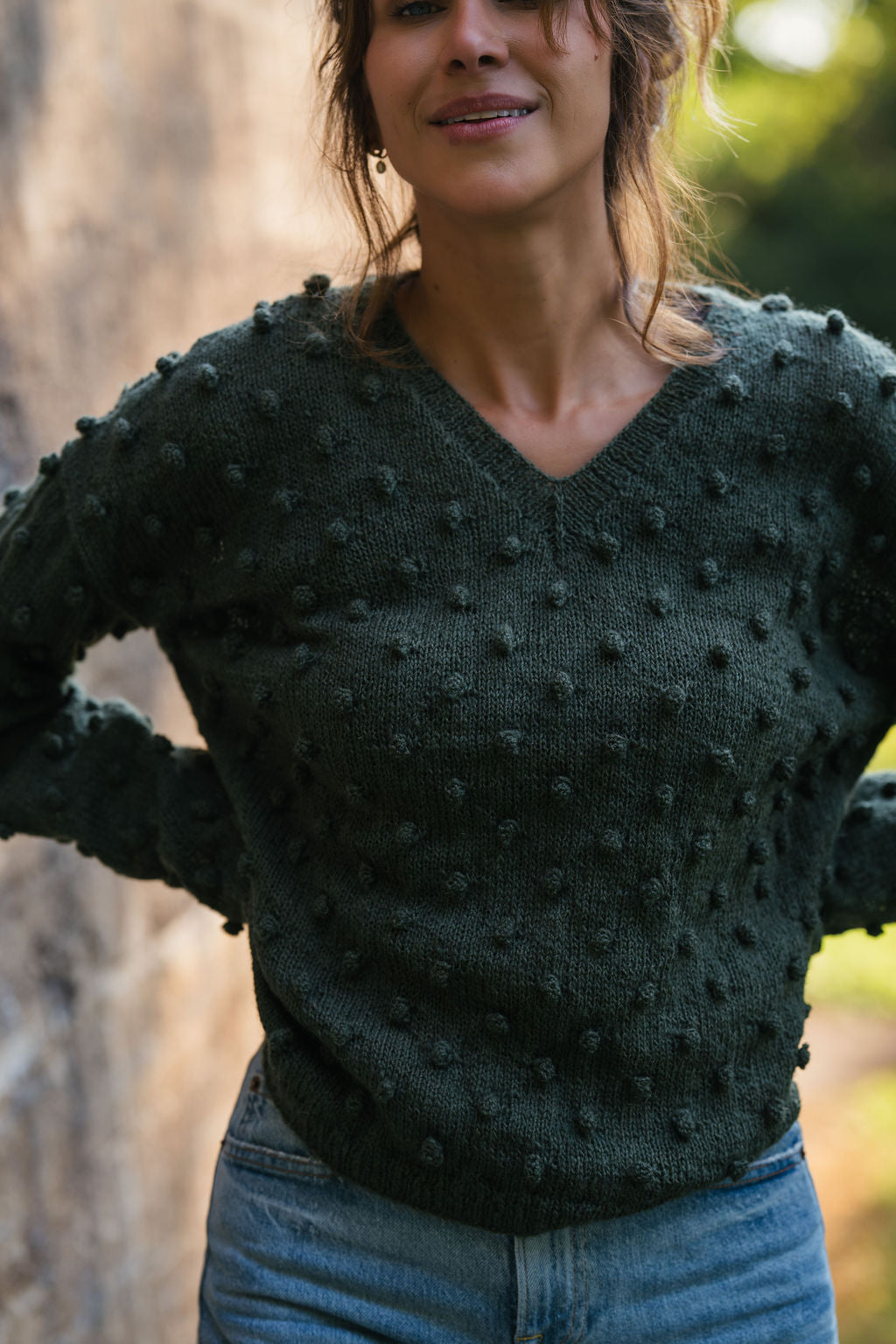 Francis Wool Sweater in Forest Green Made to Order