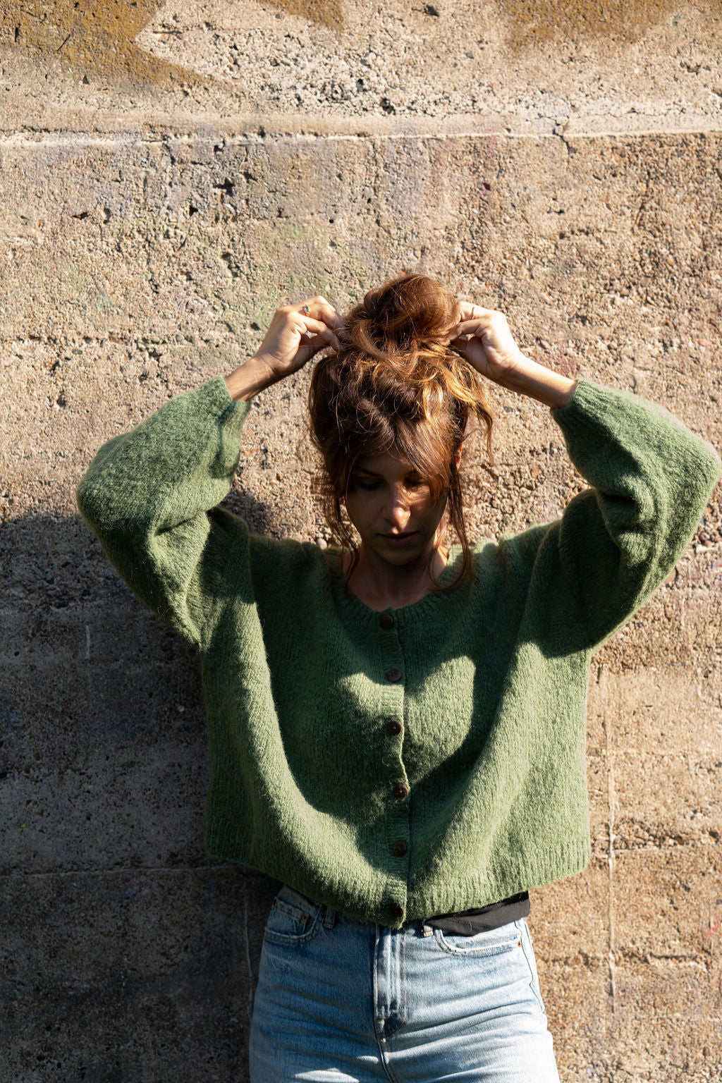 Betty Mohair Cardigan in Shamrock Made to Order