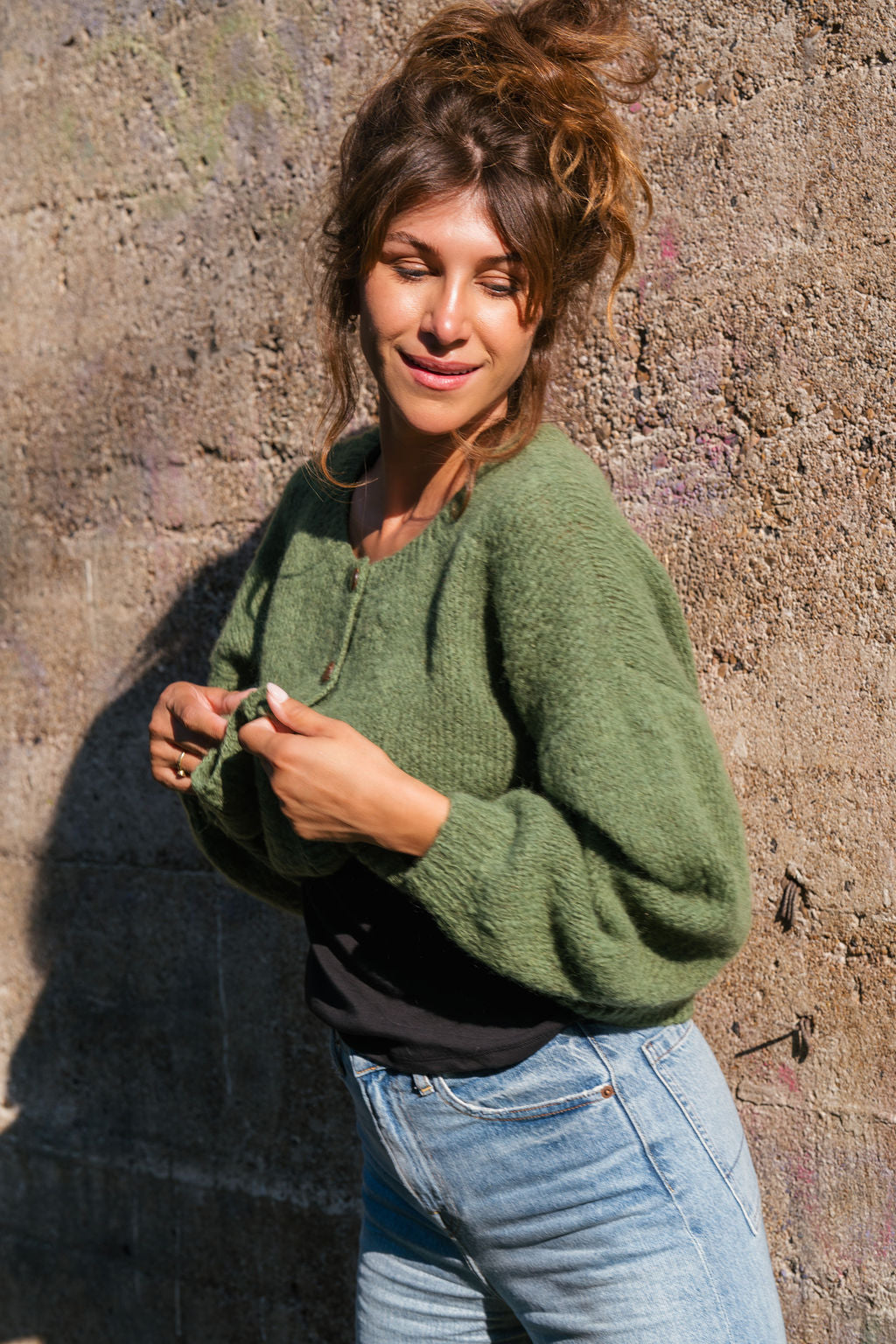 Betty Mohair Cardigan in Shamrock Made to Order