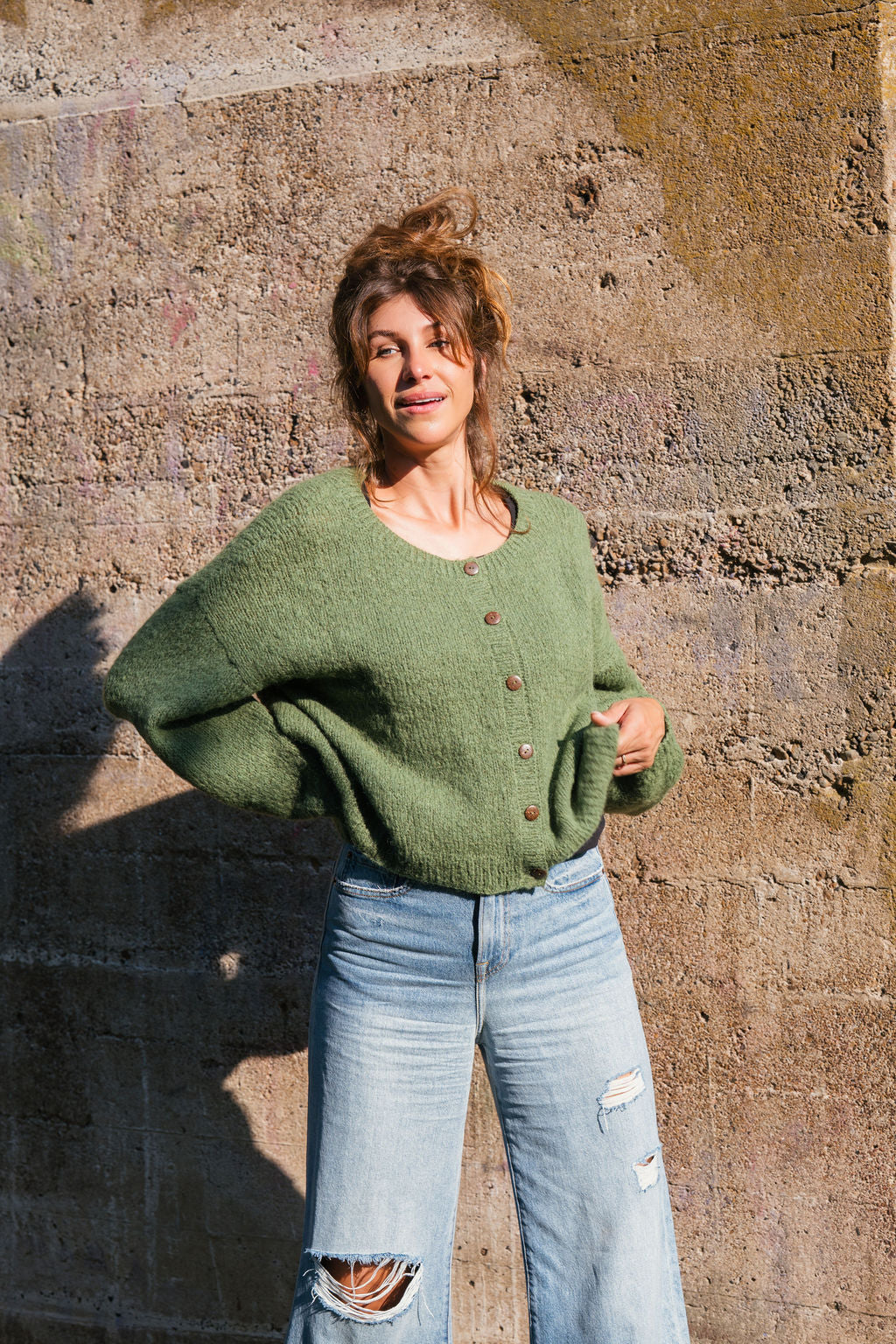 Betty Mohair Cardigan in Shamrock Made to Order