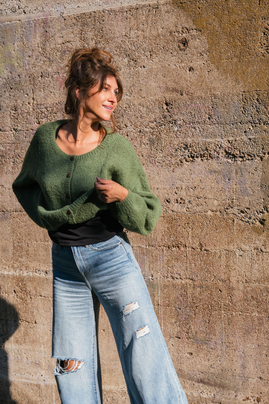 Betty Mohair Cardigan in Shamrock Made to Order