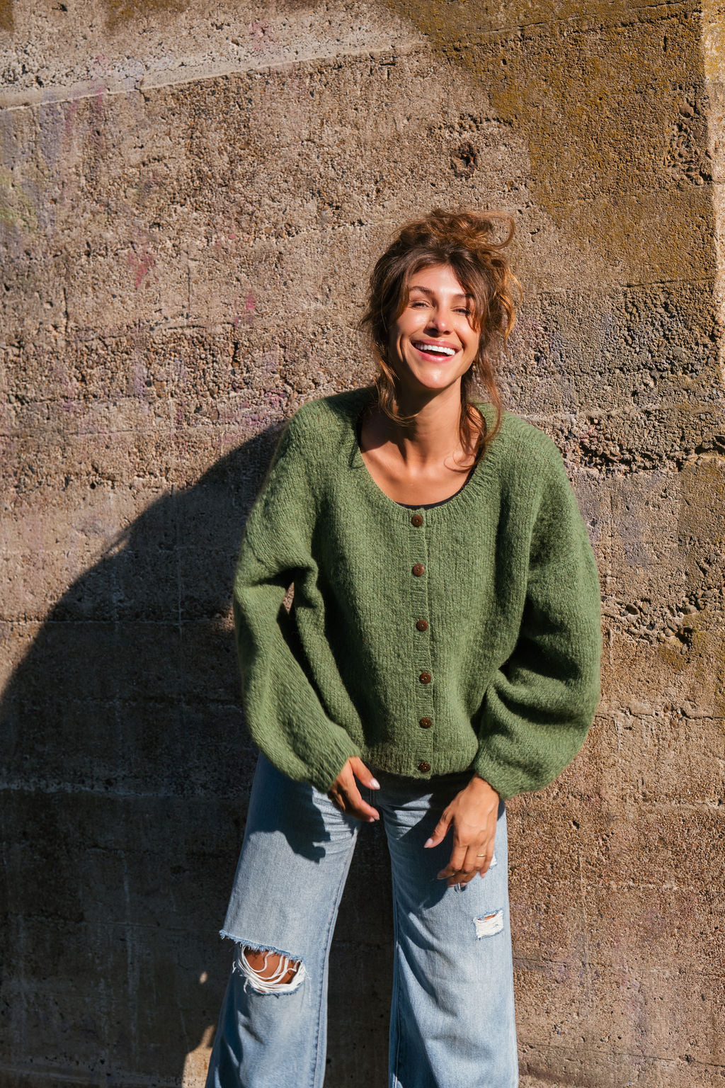 Betty Mohair Cardigan in Shamrock Made to Order