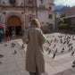 Portuguese Wool Polly Coat in Tan and Cream Herringbone Made to Order