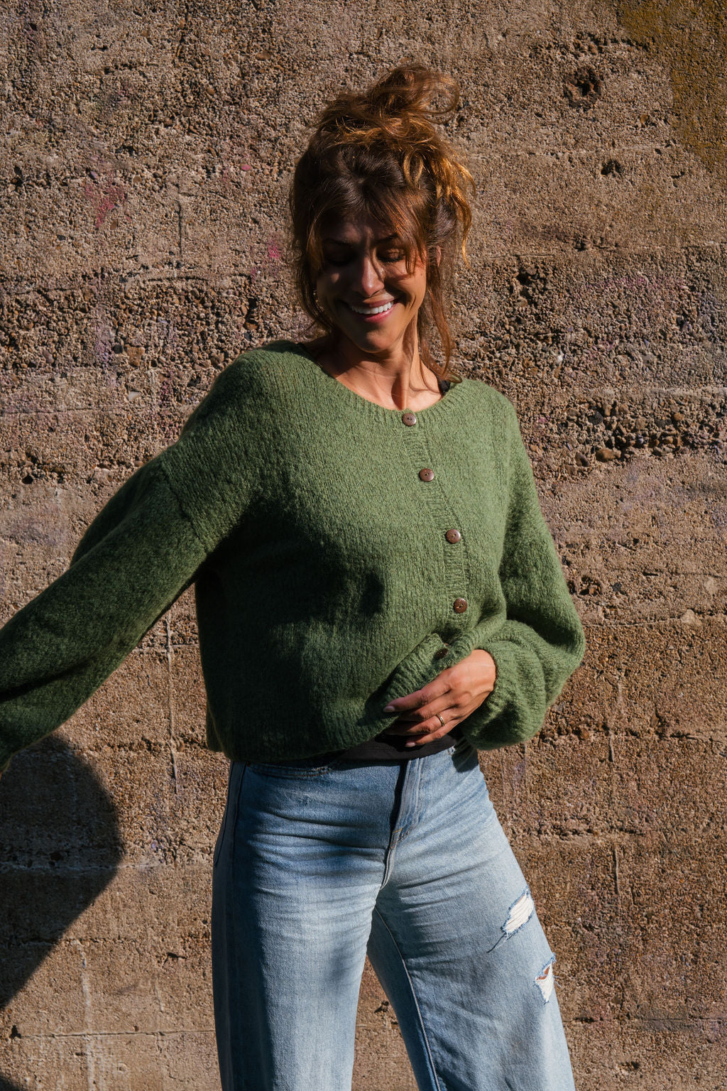 Betty Mohair Cardigan in Shamrock Made to Order