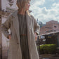 Portuguese Wool Polly Coat in Tan and Cream Herringbone Made to Order