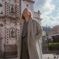 Portuguese Wool Polly Coat in Tan and Cream Herringbone Made to Order