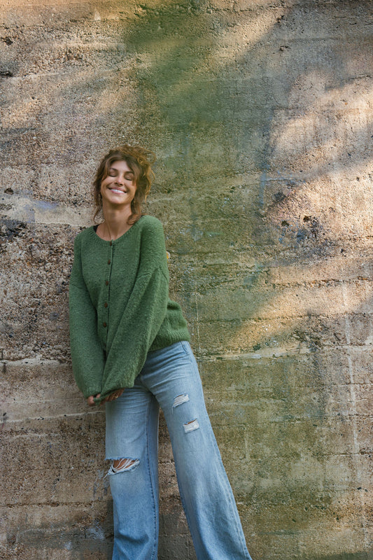 Betty Mohair Cardigan in Shamrock Made to Order