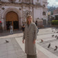 Portuguese Wool Polly Coat in Tan and Cream Herringbone Made to Order