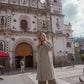 Portuguese Wool Polly Coat in Tan and Cream Herringbone Made to Order