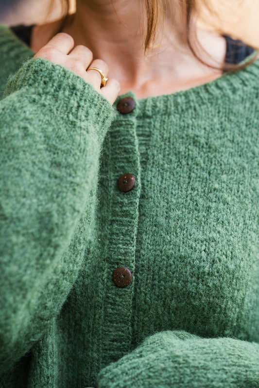 Betty Mohair Cardigan in Shamrock Made to Order