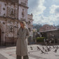 Portuguese Wool Polly Coat in Tan and Cream Herringbone Made to Order