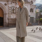 Portuguese Wool Polly Coat in Tan and Cream Herringbone Made to Order