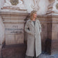 Portuguese Wool Polly Coat in Tan and Cream Herringbone Made to Order