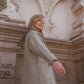 Portuguese Wool Polly Coat in Tan and Cream Herringbone Made to Order
