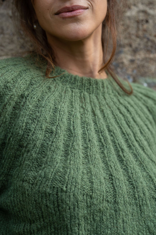 Mildred Mohair Raglan Pullover in Shamrock Made to Order