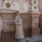 Portuguese Wool Polly Coat in Tan and Cream Herringbone Made to Order