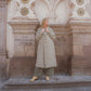 Portuguese Wool Polly Coat in Tan and Cream Herringbone Made to Order