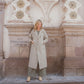 Portuguese Wool Polly Coat in Tan and Cream Herringbone Made to Order