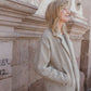 Portuguese Wool Polly Coat in Tan and Cream Herringbone Made to Order