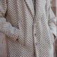 Portuguese Wool Polly Coat in Tan and Cream Herringbone Made to Order