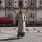 Portuguese Wool Polly Coat in Tan and Cream Herringbone Made to Order
