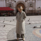 Portuguese Wool Polly Coat in Tan and Cream Herringbone Made to Order