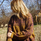 Imogene Oversized Wool Henley in Snowflake Print