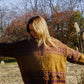 Imogene Oversized Wool Henley in Snowflake Print