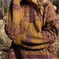 Imogene Oversized Wool Henley in Snowflake Print