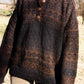 Imogene Oversized Wool Henley in Snowflake Print