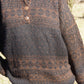 Imogene Oversized Wool Henley in Snowflake Print