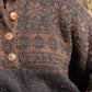 Imogene Oversized Wool Henley in Snowflake Print