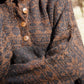 Imogene Oversized Wool Henley in Snowflake Print