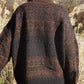 Imogene Oversized Wool Henley in Snowflake Print