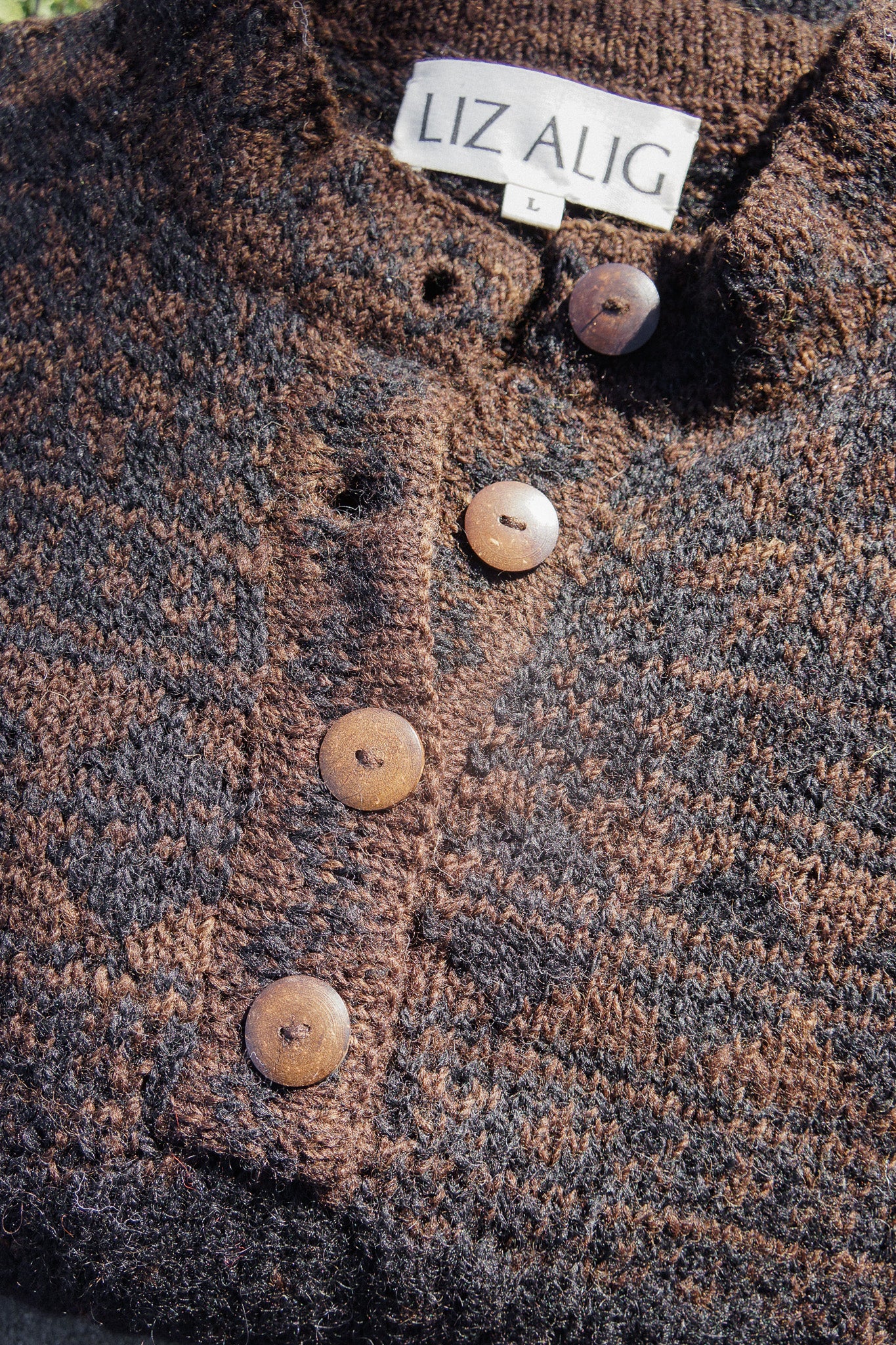 Imogene Oversized Wool Henley in Snowflake Print