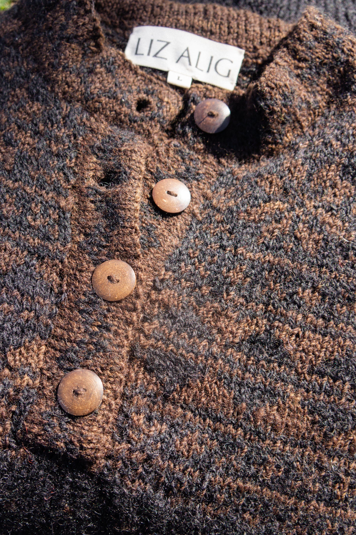 Imogene Oversized Wool Henley in Snowflake Print