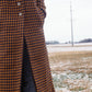 Portuguese Wool Polly Coat in Brown and Navy Check Made to Order