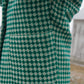 Portuguese Wool Pieper Coat in Green and Cream Check Made to Order February