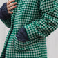 Portuguese Wool Pieper Coat in Green and Cream Check Made to Order February