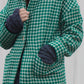 Portuguese Wool Pieper Coat in Green and Cream Check Made to Order February